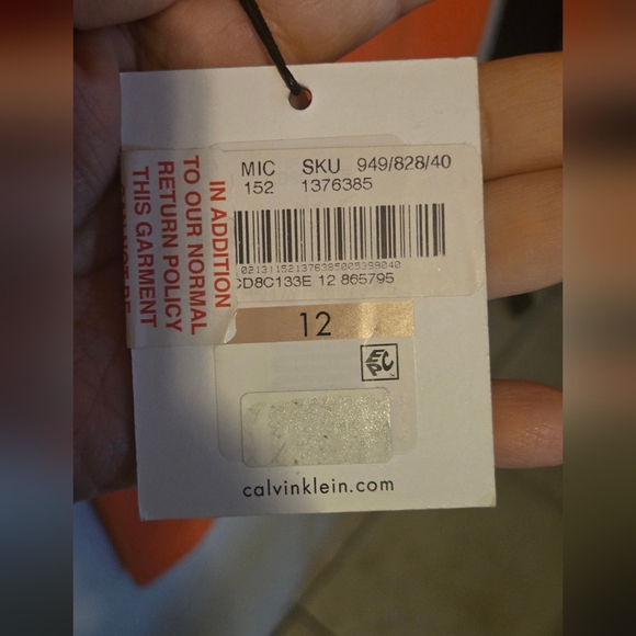 Calvin Klein Vibrant Orange Long Sleeve Dress - Picture 6 of 7